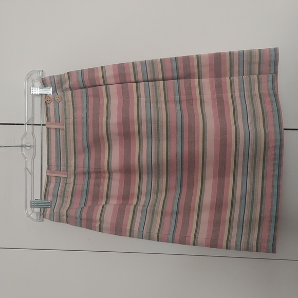 Rough Hewn Pink Multicolored Horizontal Striped Wrap Skirt Size 4 - Picture 1 of 13